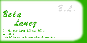 bela lancz business card