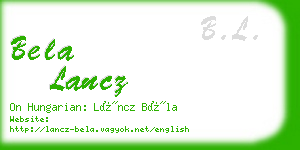 bela lancz business card